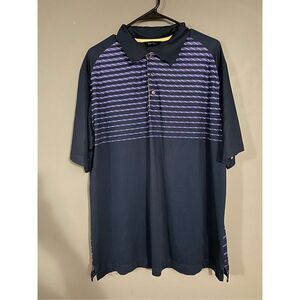 Walter Hagen Navy Striped Polo Size Large
